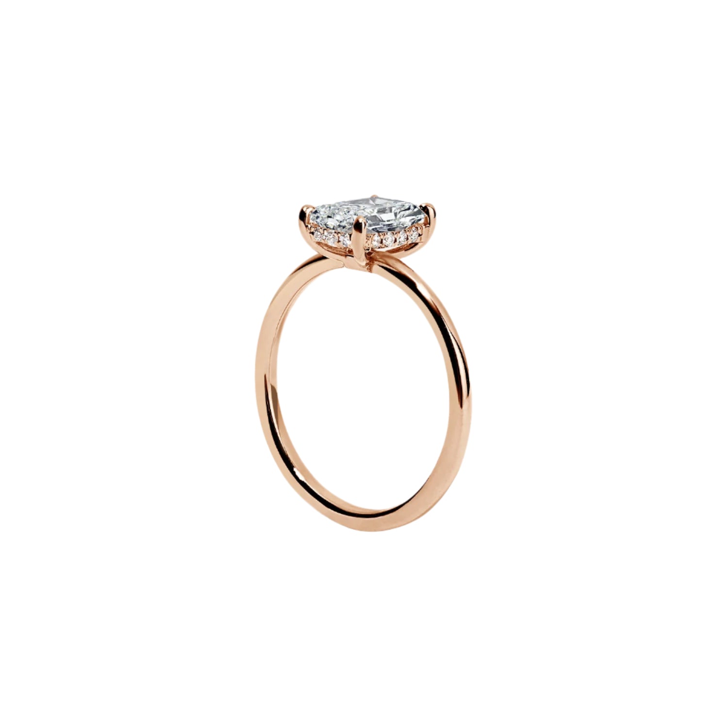 1.20CT Radiant Hidden Halo Engagement Ring