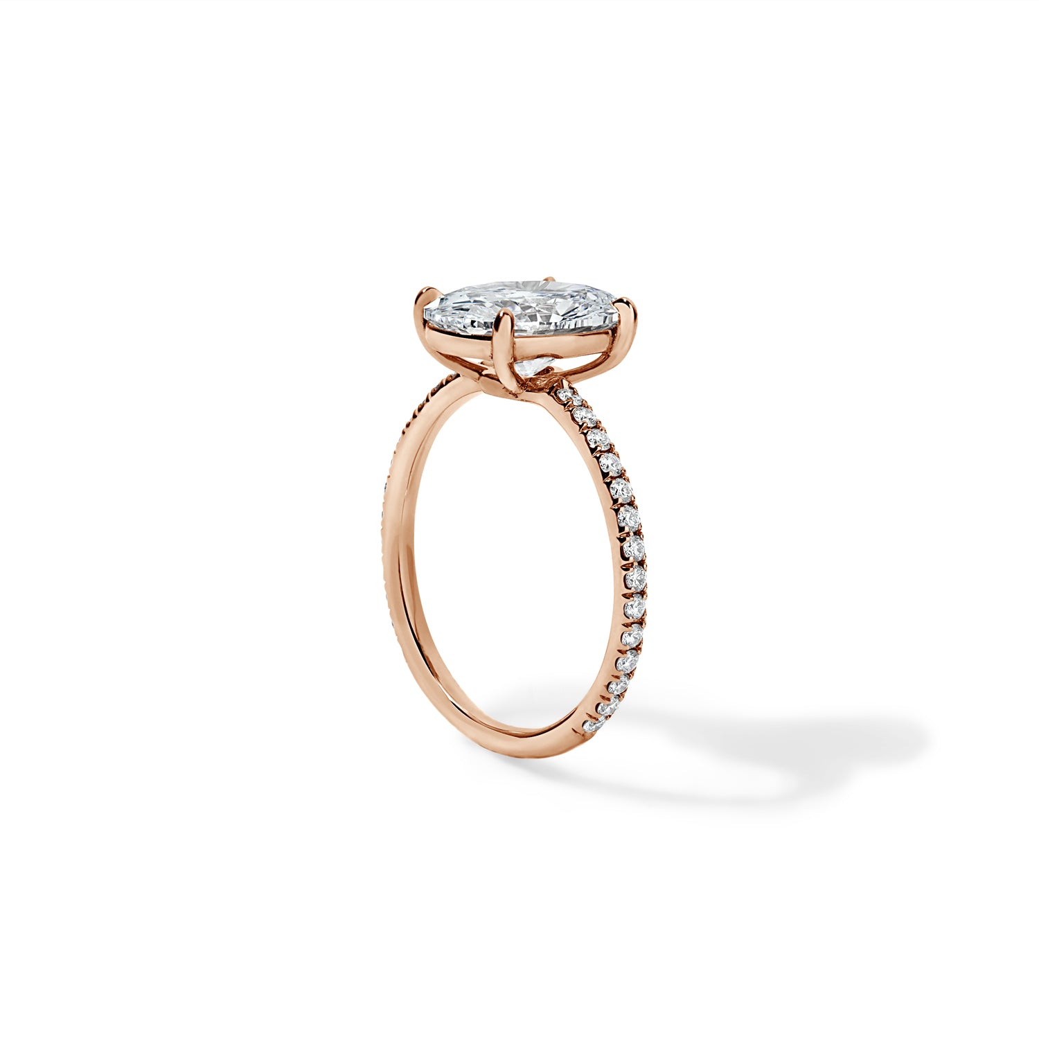 2.01CT Oval Cut Pave Band Engagement Ring