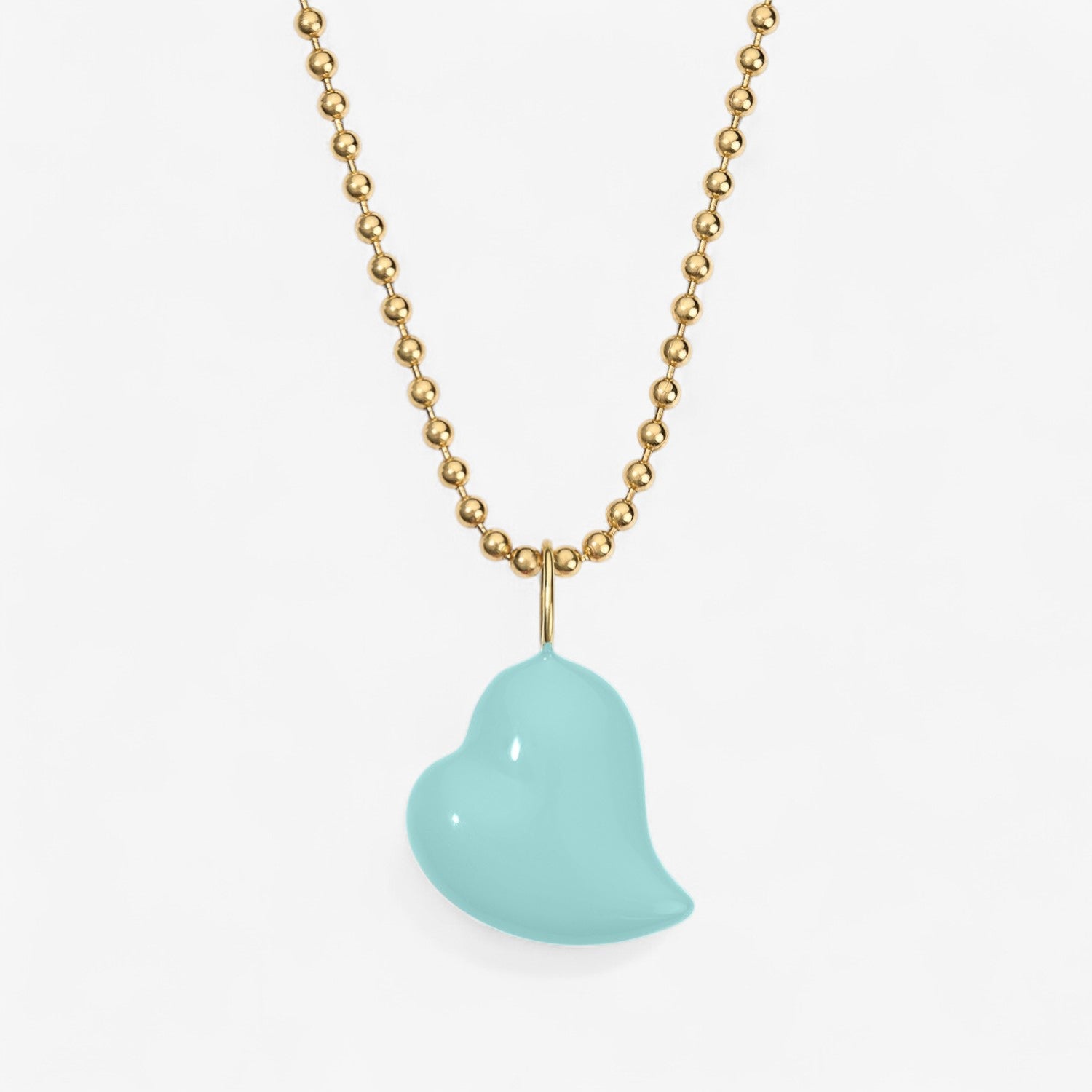 Poppy Enamel Small Heart Pendant
