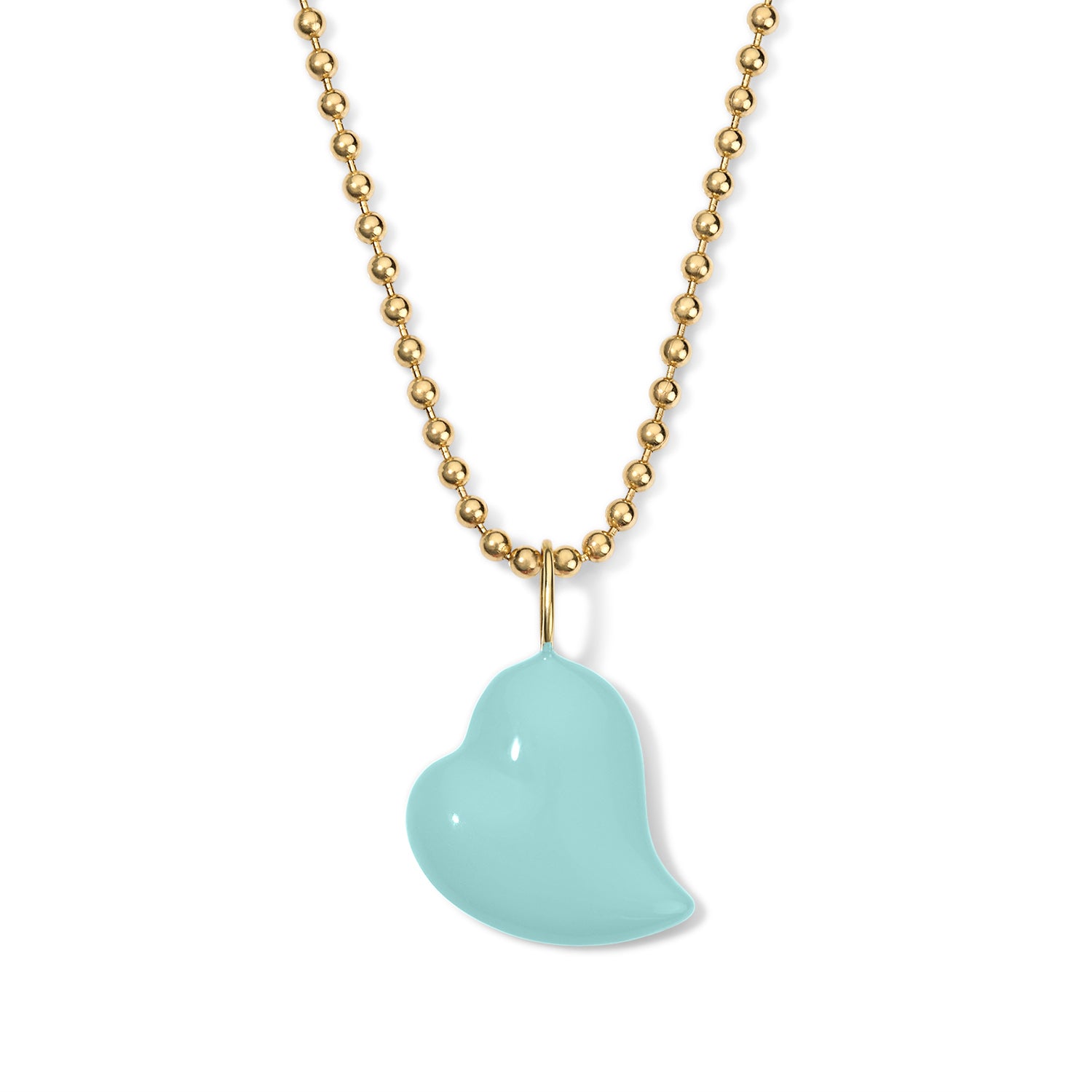 Poppy Enamel Small Heart Pendant
