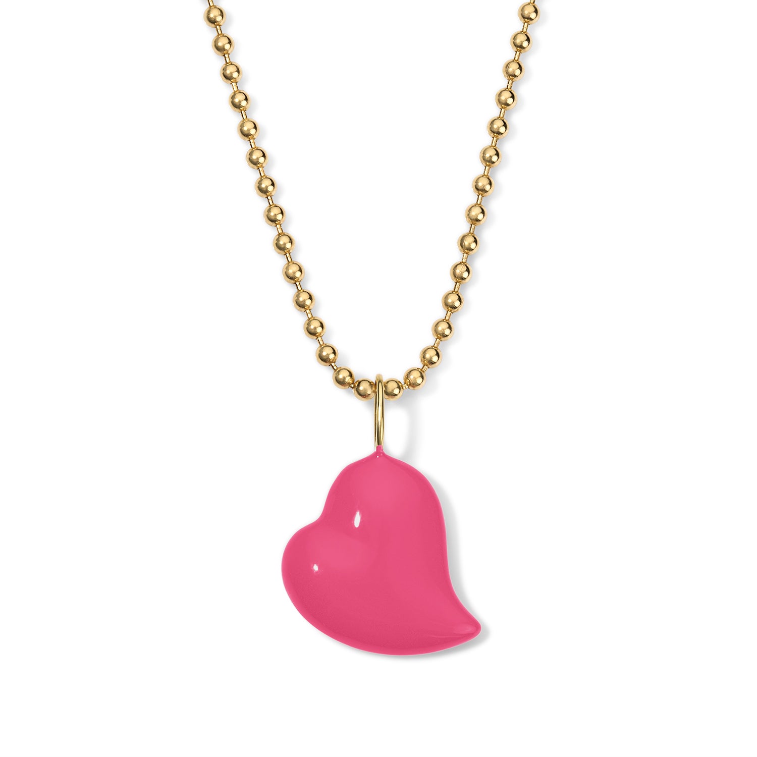 Poppy Enamel Small Heart Pendant
