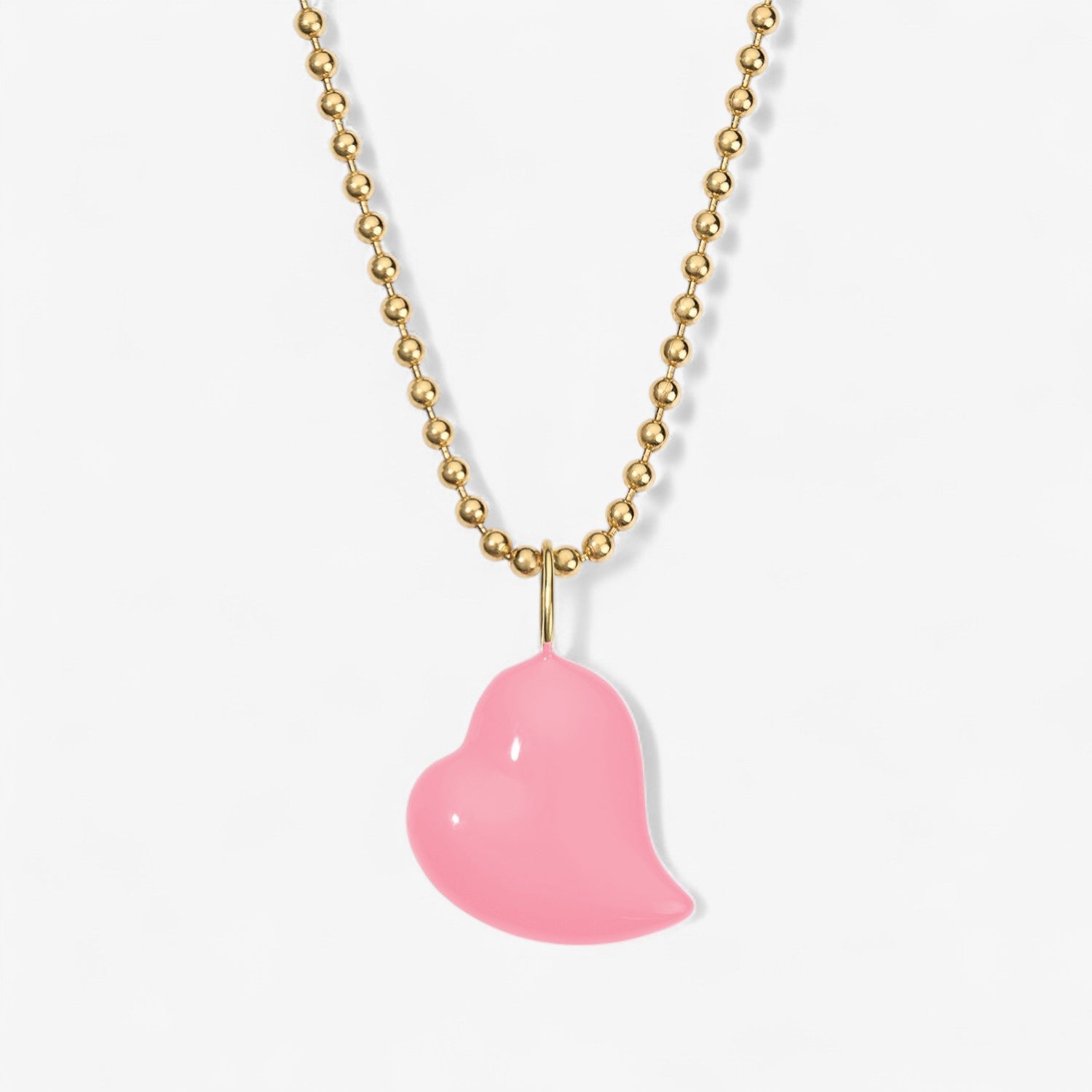 Poppy Enamel Small Heart Pendant