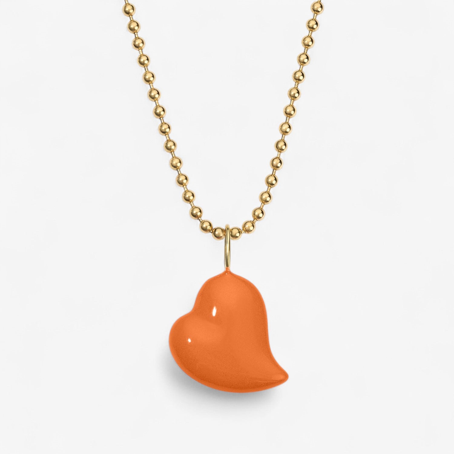 Poppy Enamel Small Heart Pendant