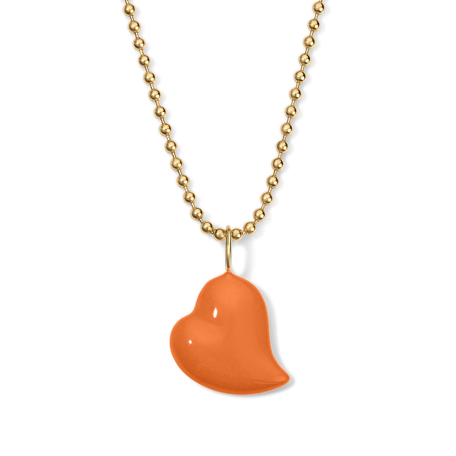 Poppy Enamel Small Heart Pendant