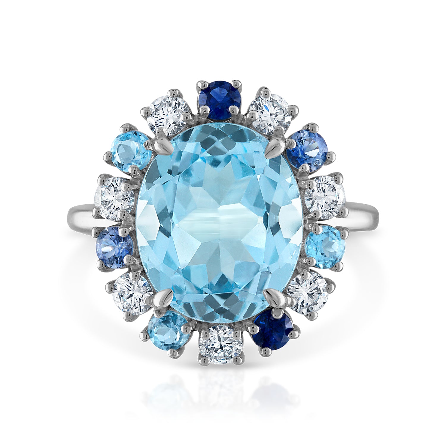 Blue Topaz Sunburst Ring