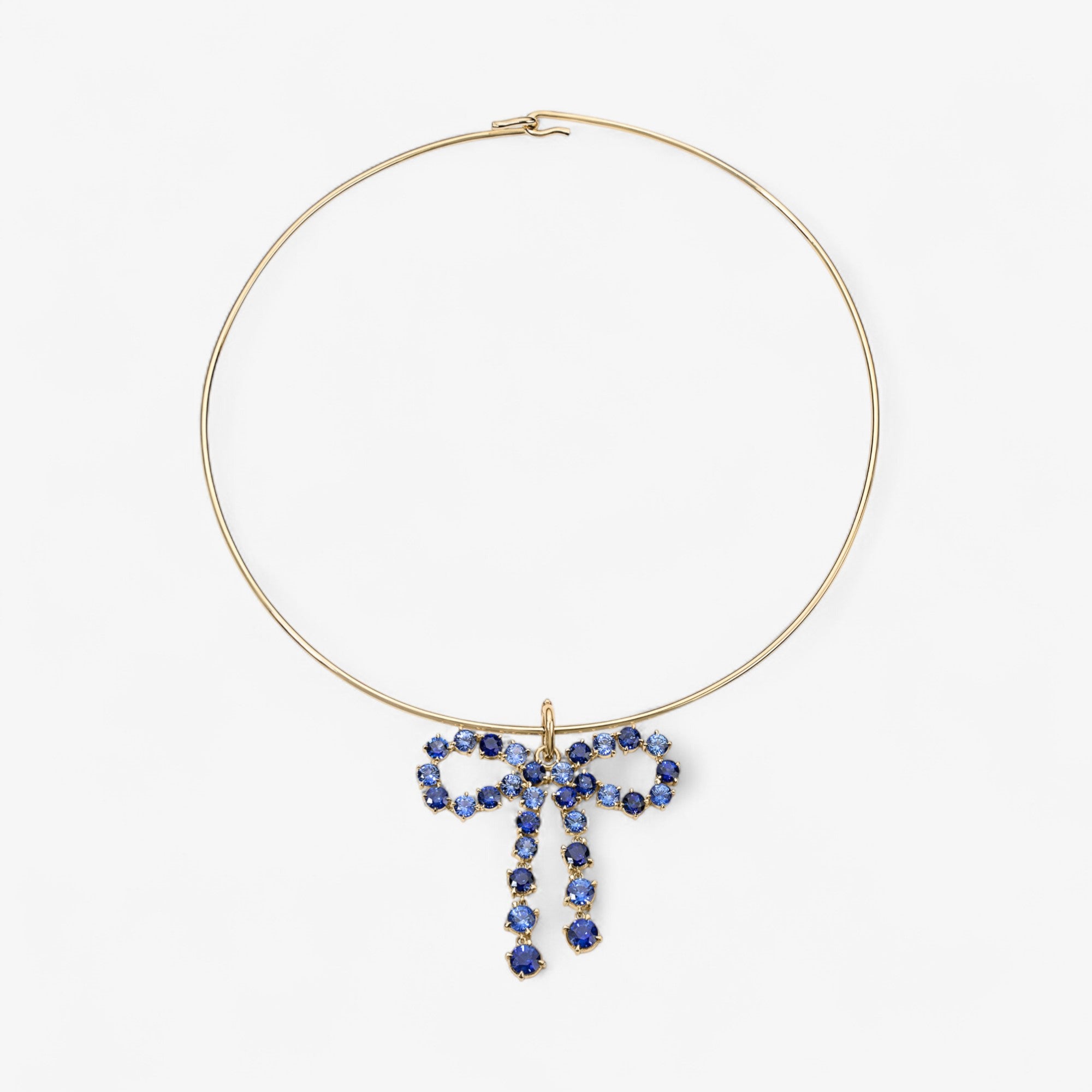 Grace Blue Sapphire Bow Pendant