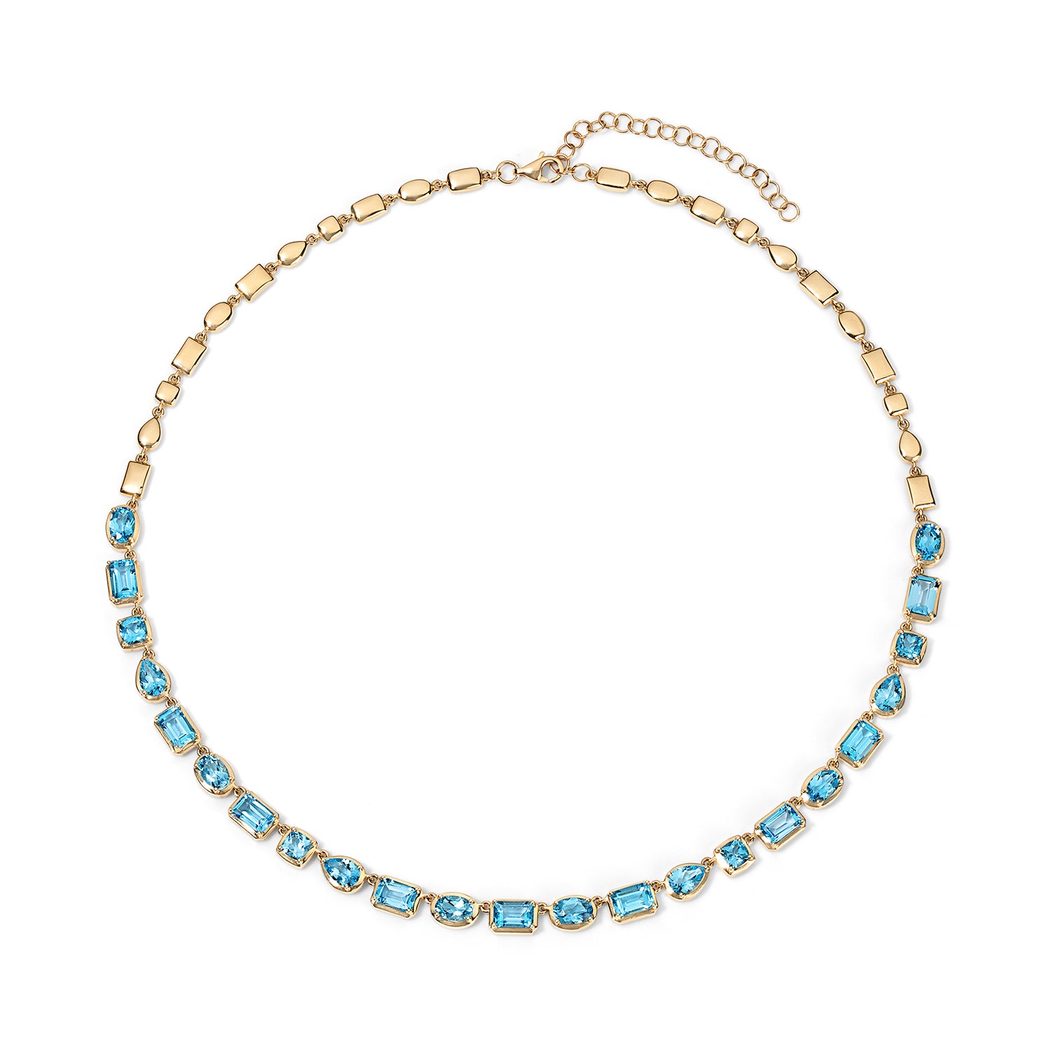 Gemma Blue Topaz Multi Shape Necklace