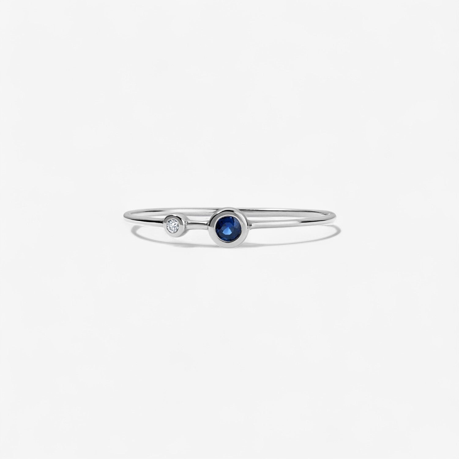 Diamond and Gemstone Two Bezel Ring