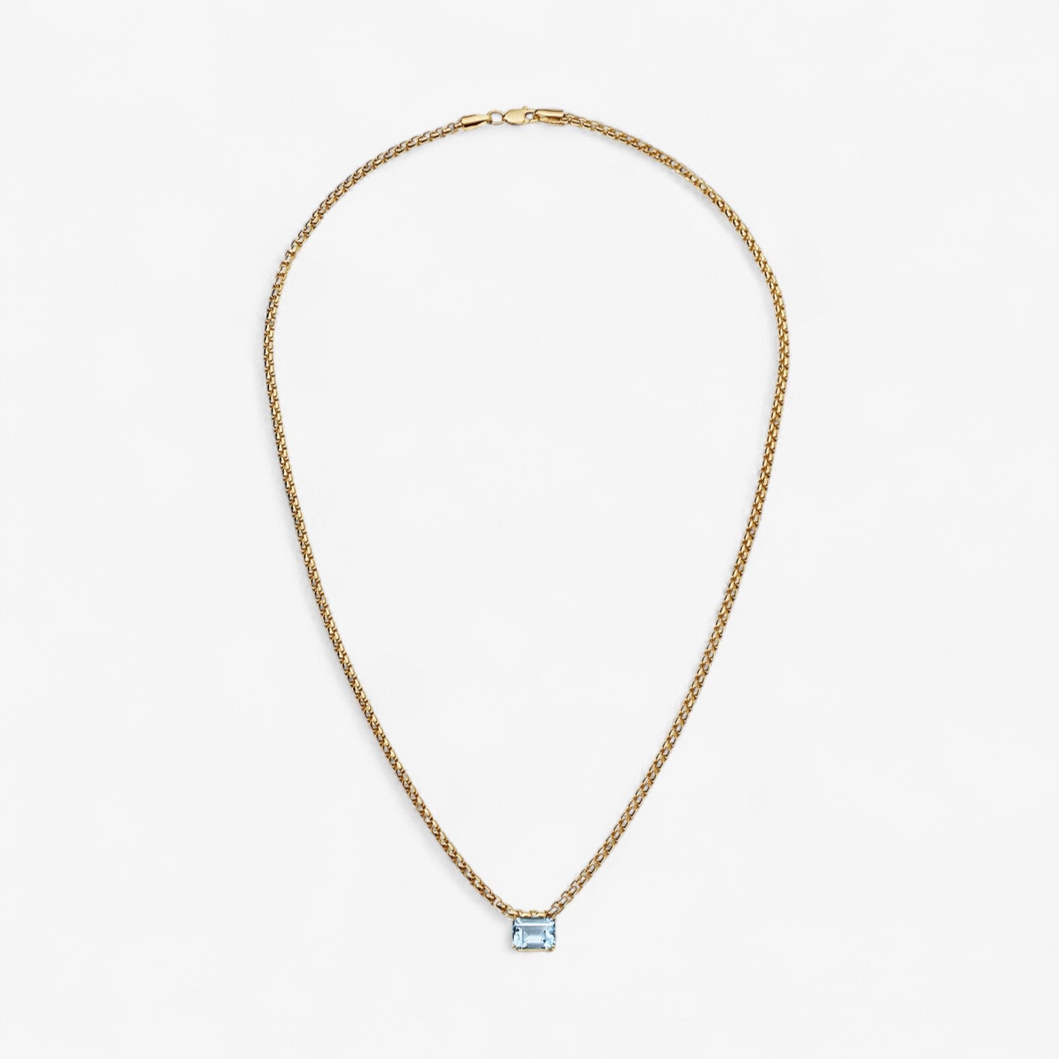 Gemstone Box Chain Necklace
