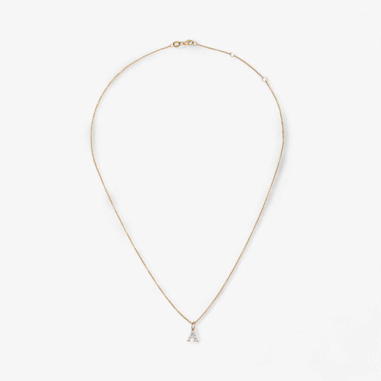 Sterling Silver Small Pave Initial Pendant