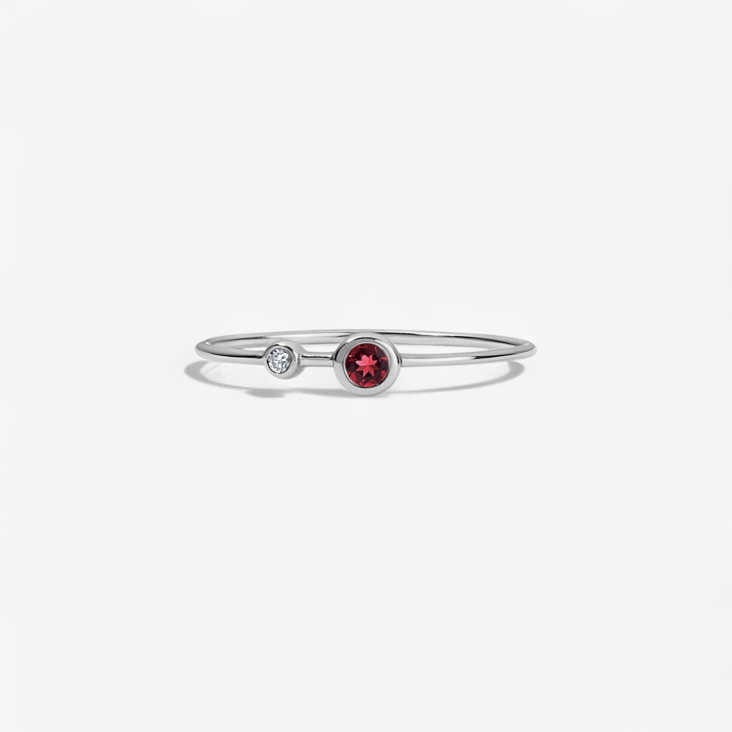 Diamond and Gemstone Two Bezel Ring