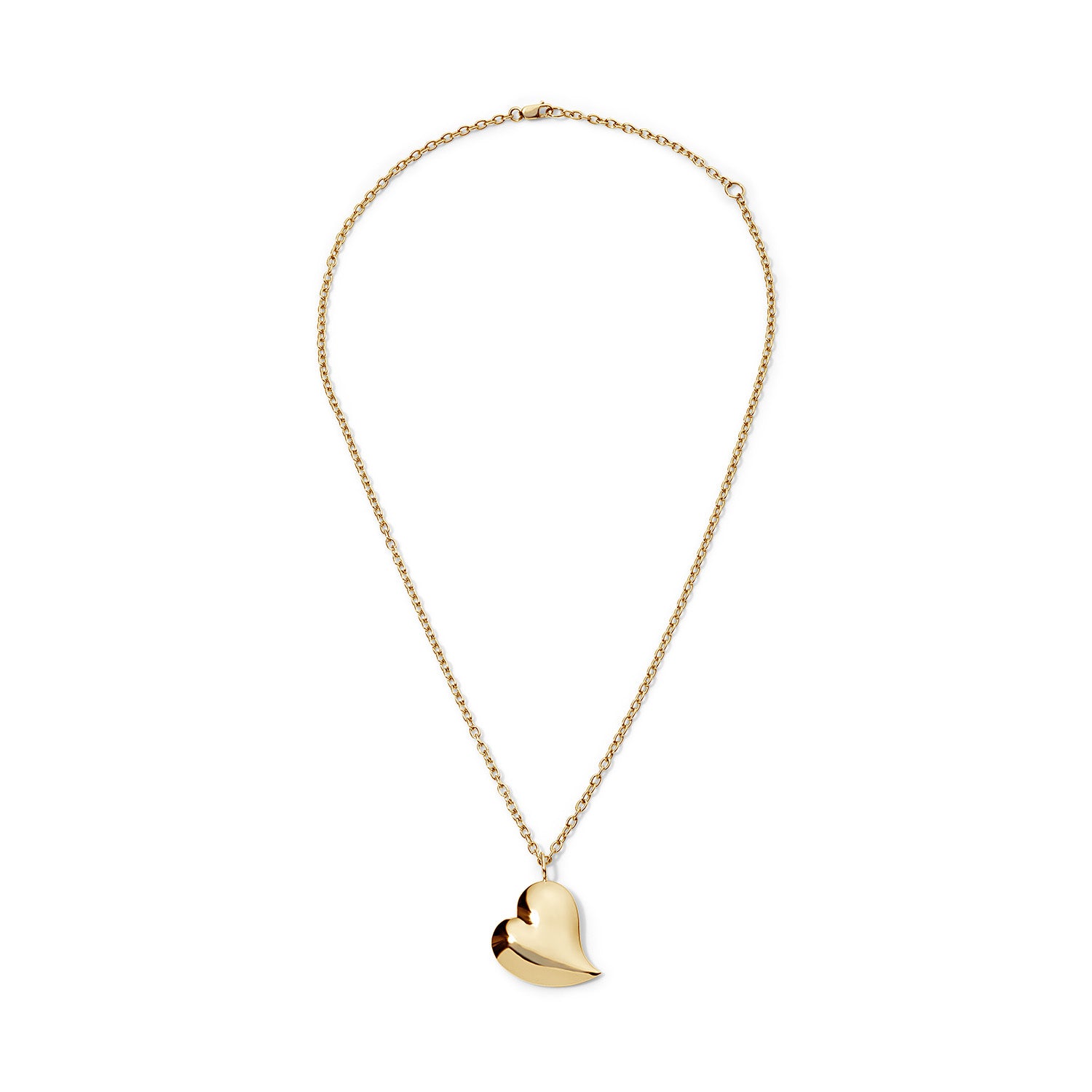 Vault Sale: Heartfelt Gold Medium Puffy Heart with Cable Chain Necklace