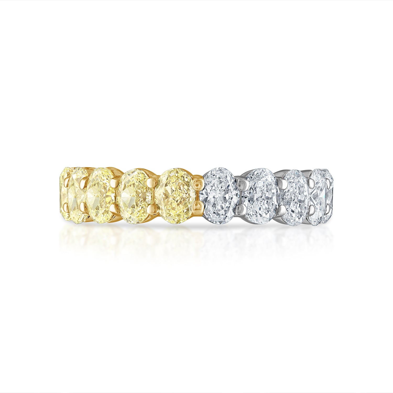 Two Tone Oval Cut Eternity Band