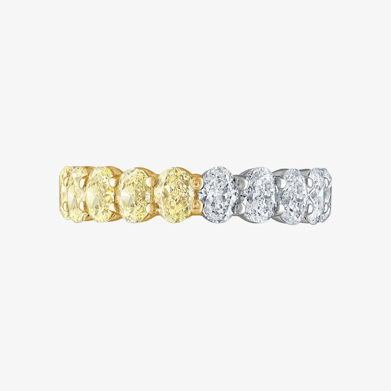Two Tone Oval Cut Eternity Band