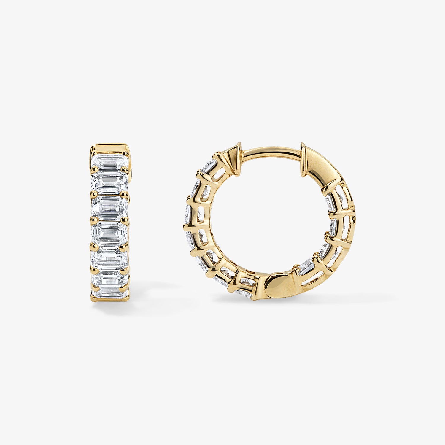 Signature Emerald Cut Diamond Huggies