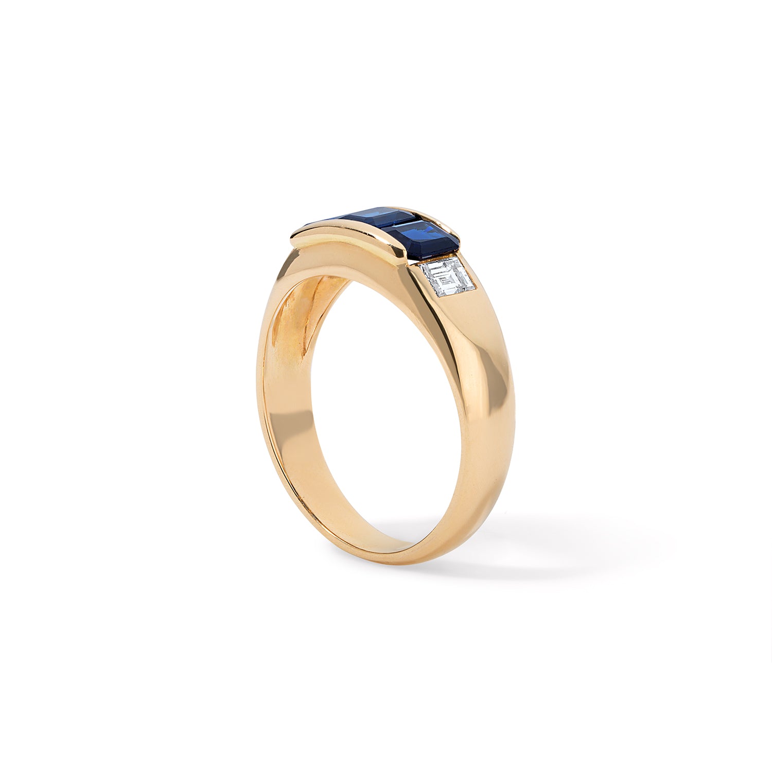 Vintage Blue Sapphire and Diamond Ring