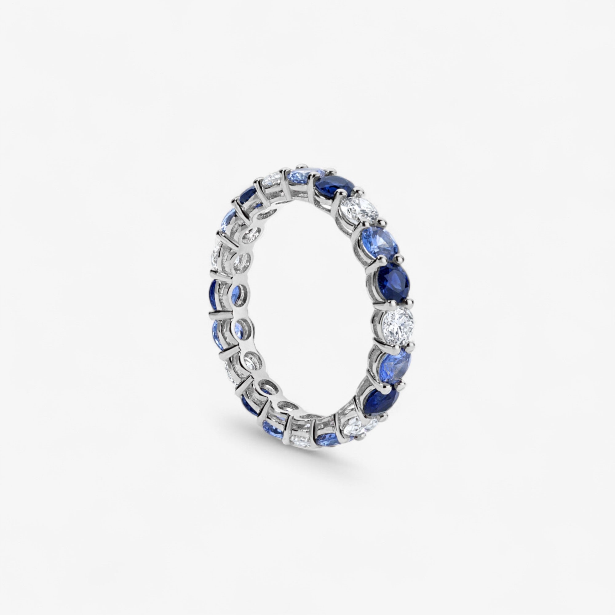 Grace Blue Sapphire and Diamond Eternity Band