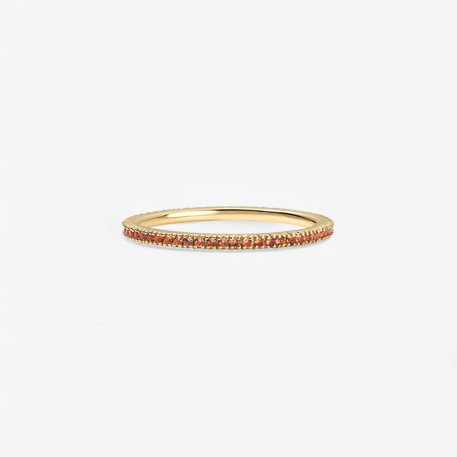 Ivy Rainbow Stack Bands 14K Yellow Gold Orange Sapphire