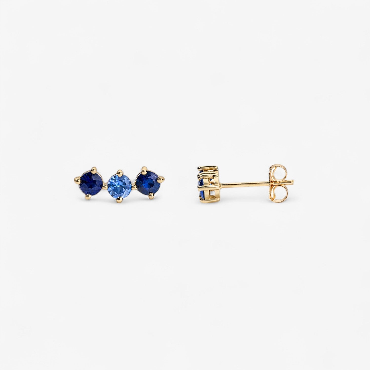 Grace Blue Sapphire Trio Studs