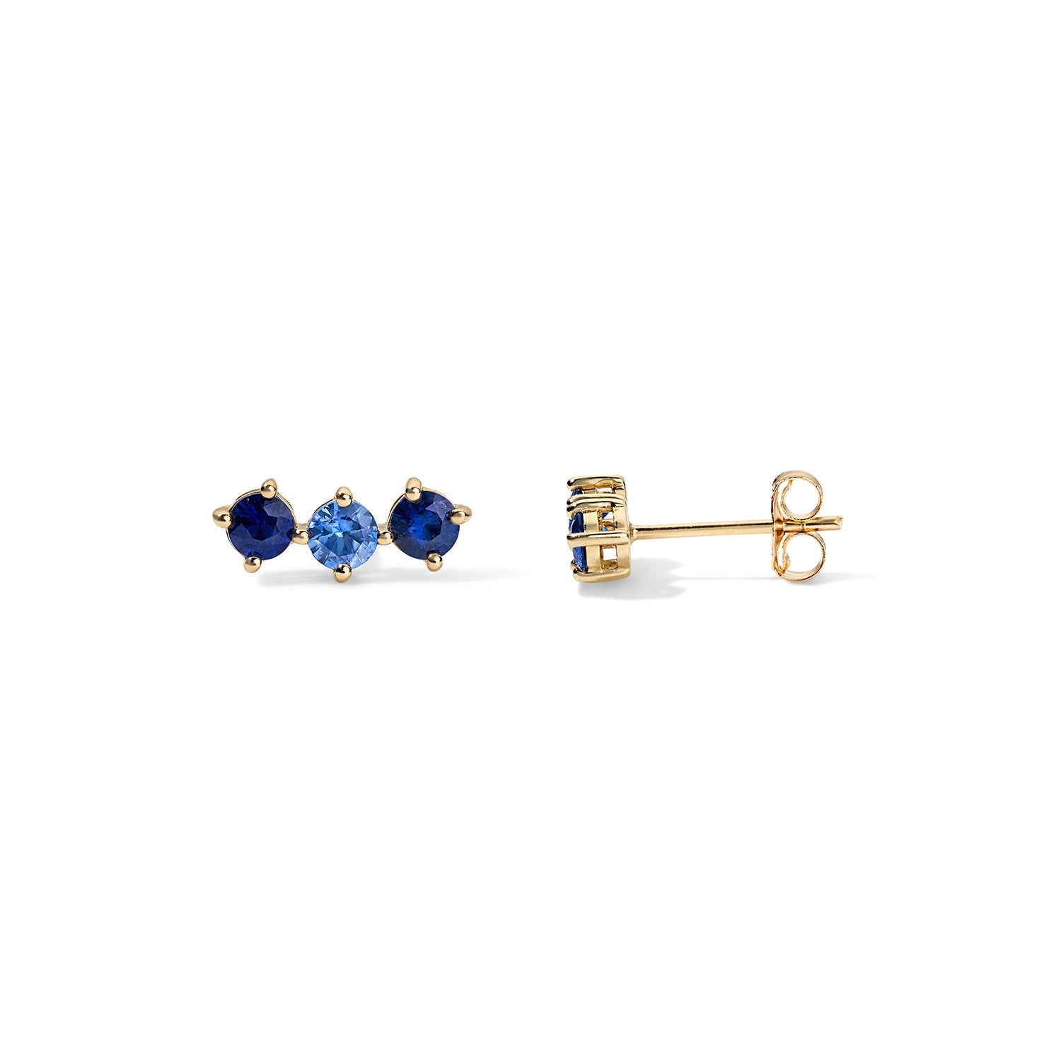 Grace Blue Sapphire Trio Studs