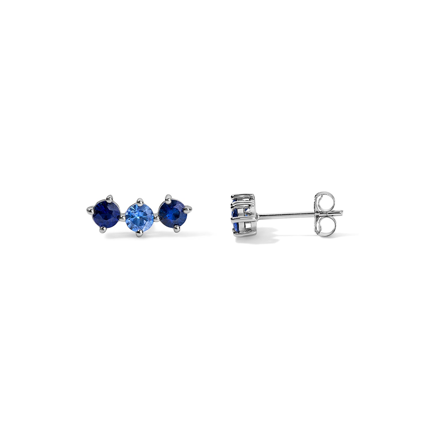 Grace Blue Sapphire Trio Studs