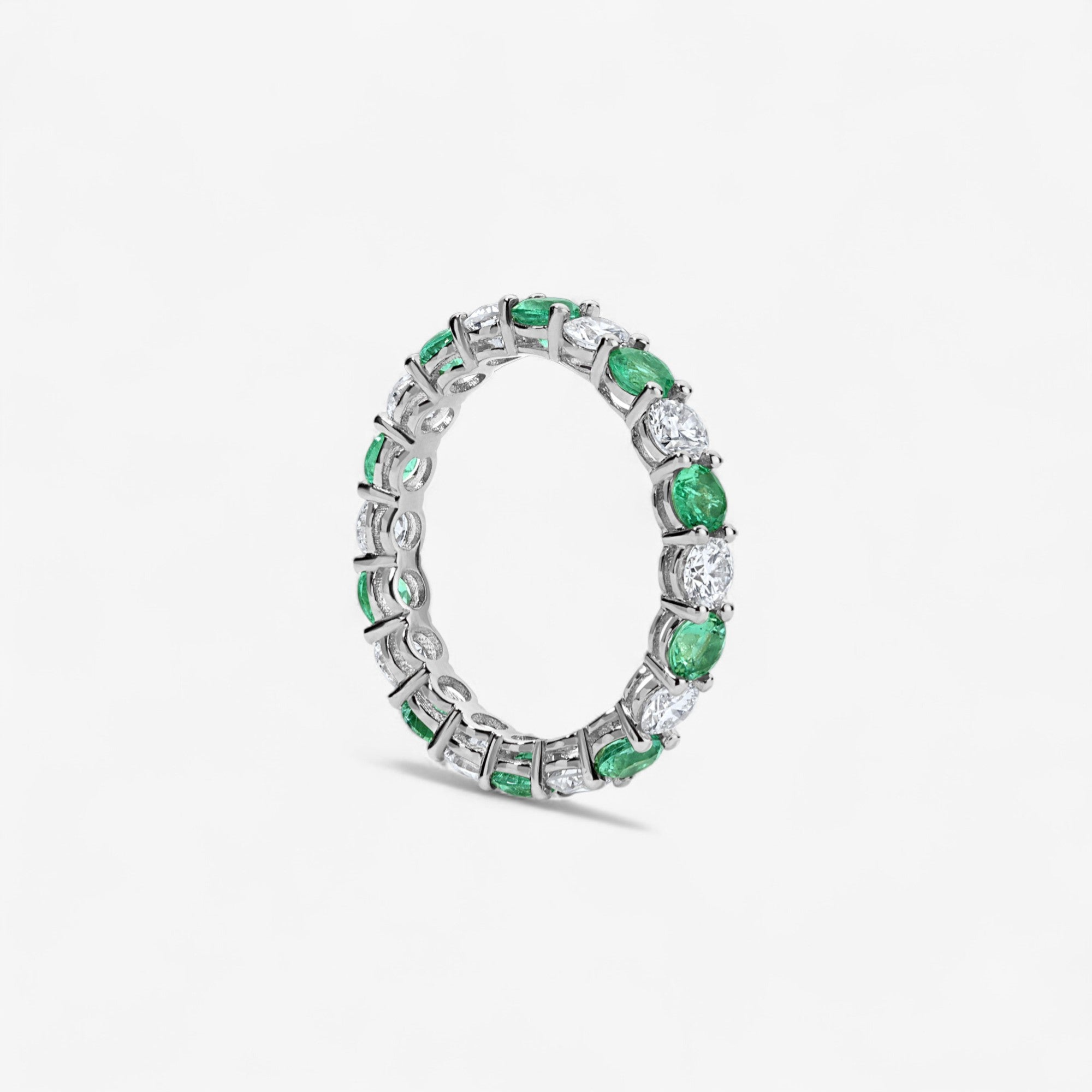 Grace Emerald and Diamond Eternity Band