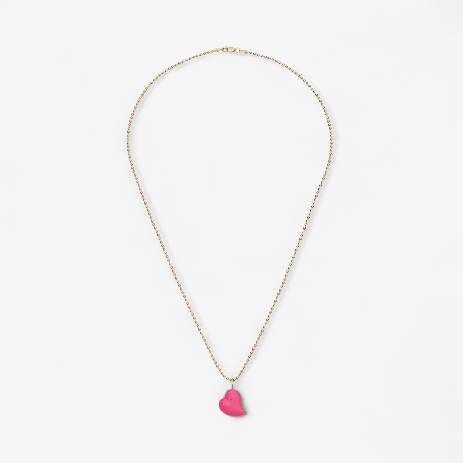 Poppy Enamel Small Heart Pendant