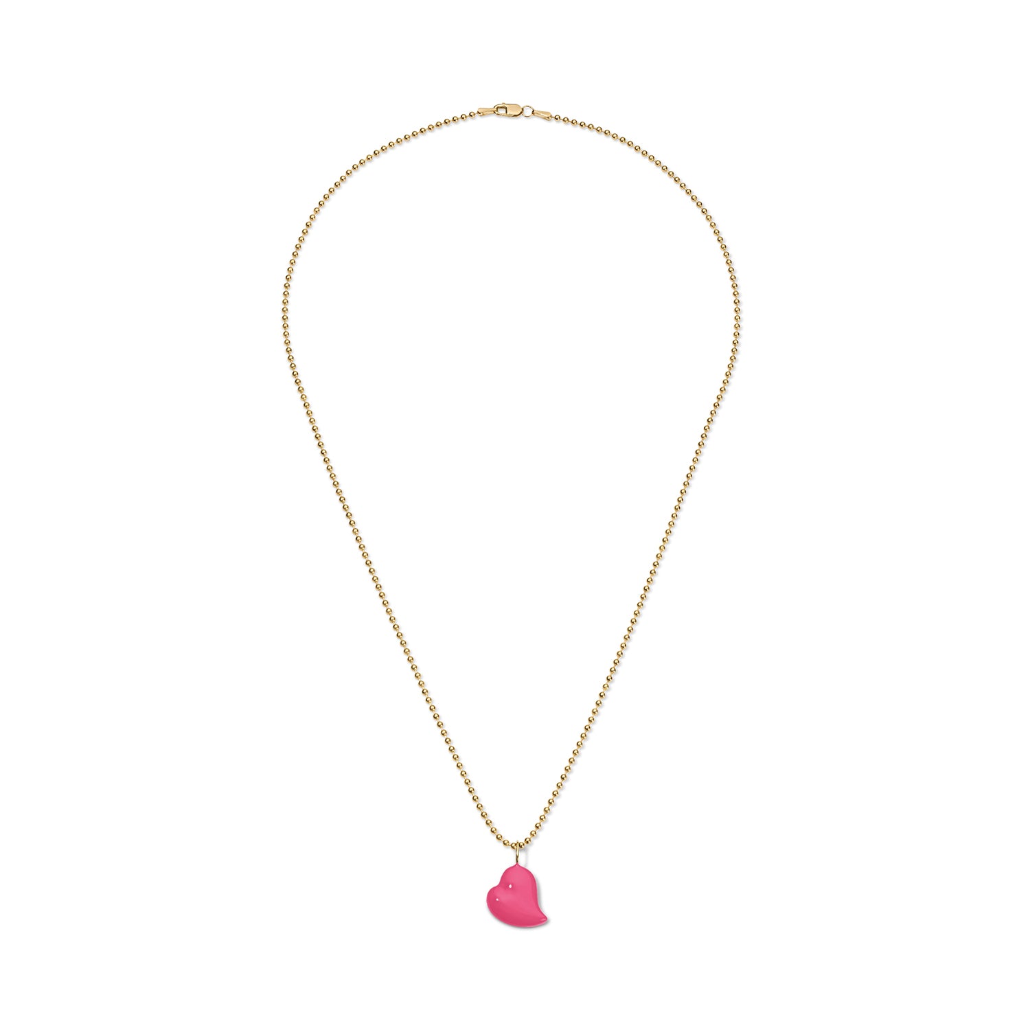 Poppy Enamel Small Heart Pendant