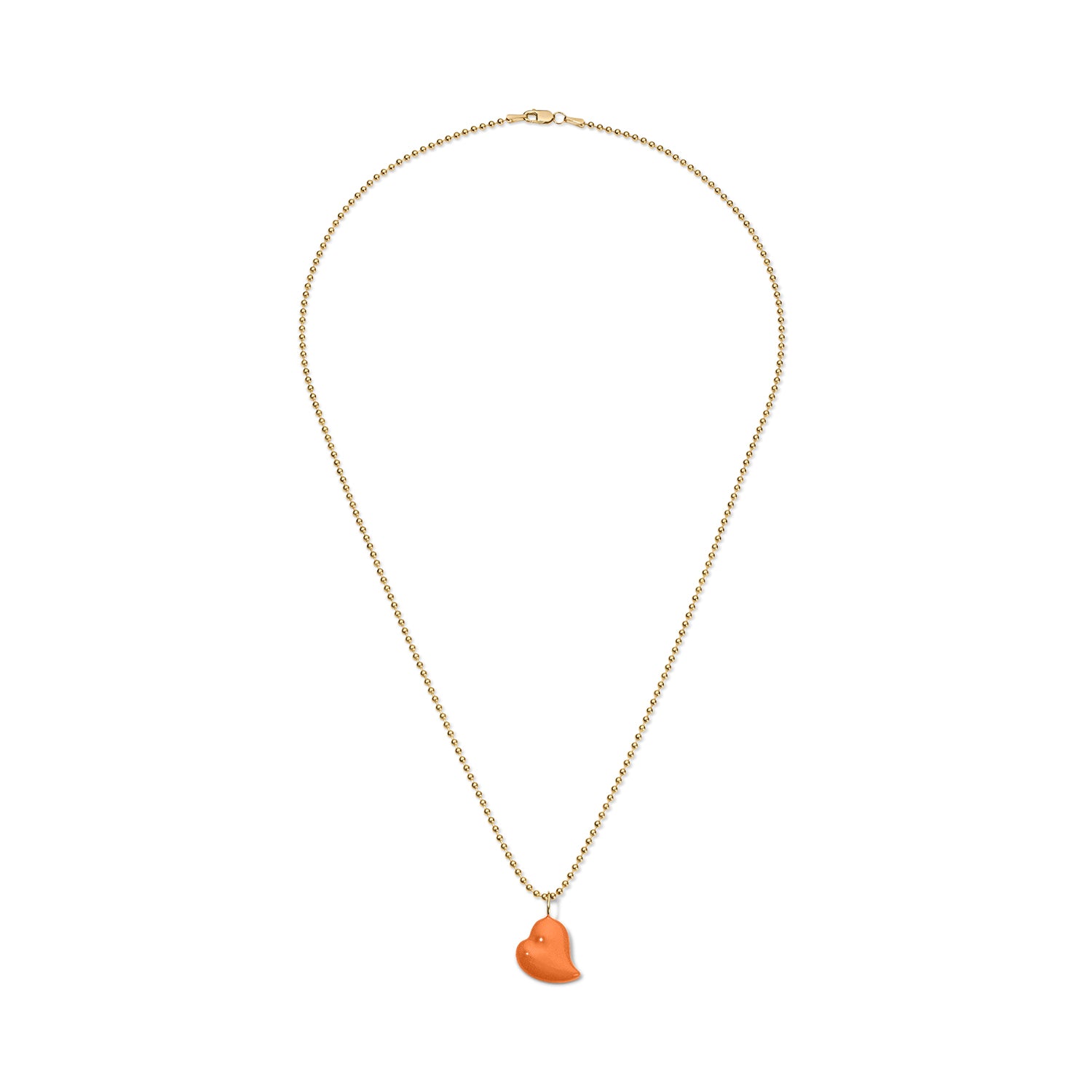 Poppy Enamel Small Heart Pendant
