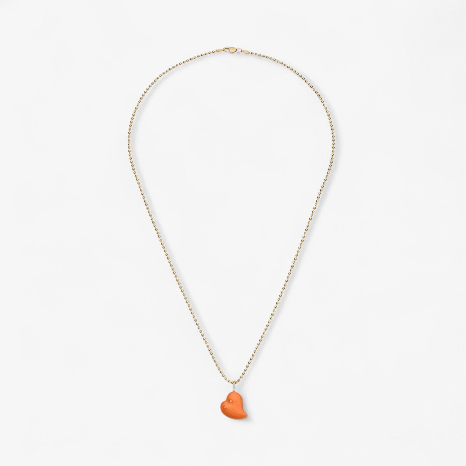 Poppy Enamel Small Heart Pendant
