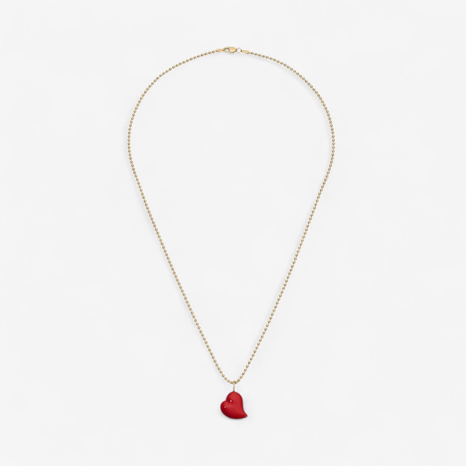 Poppy Enamel Small Heart Pendant