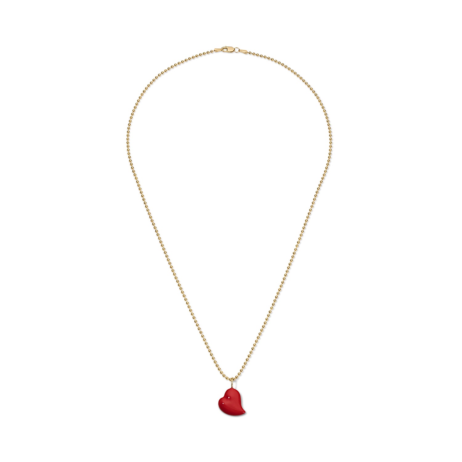 Poppy Enamel Small Heart Pendant