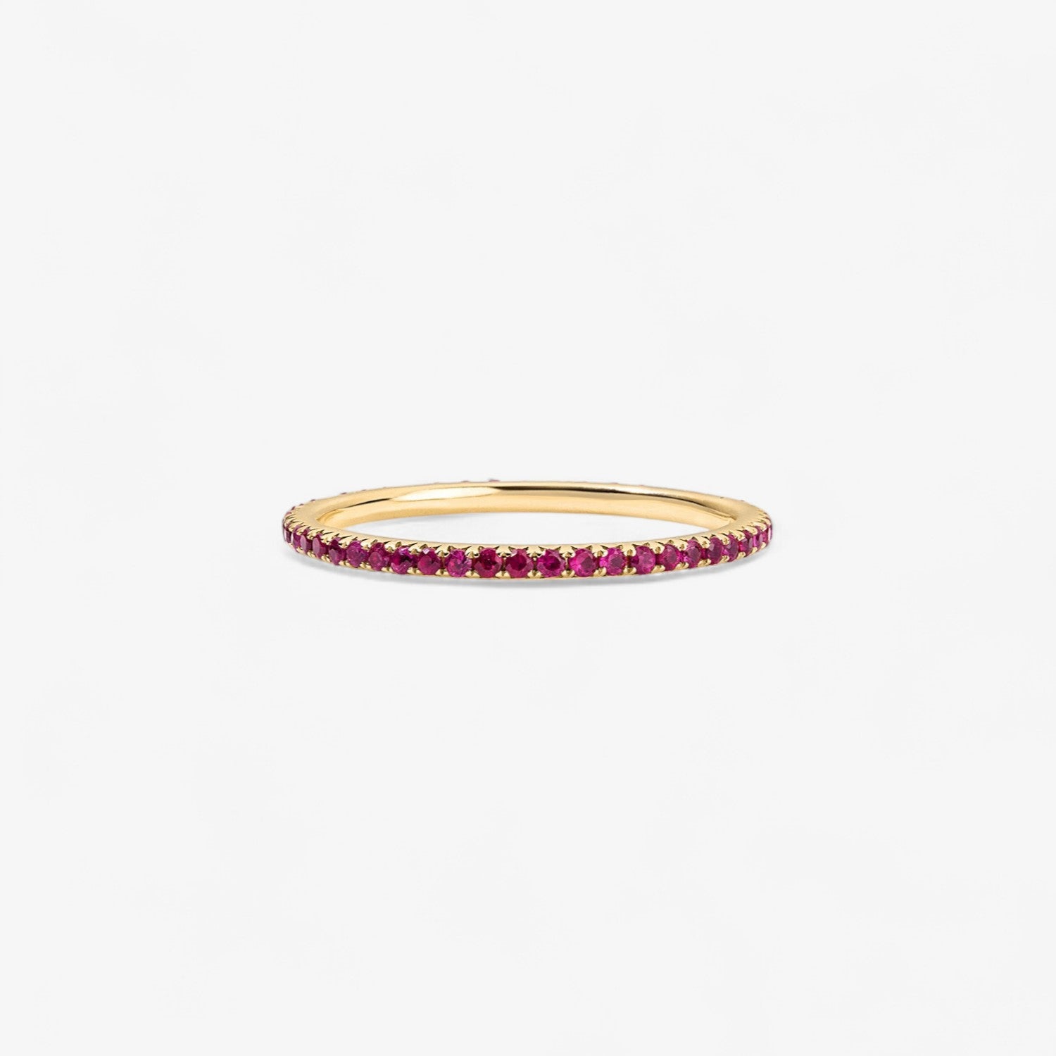 Ivy Rainbow Stack Bands 14K Yellow Gold Ruby