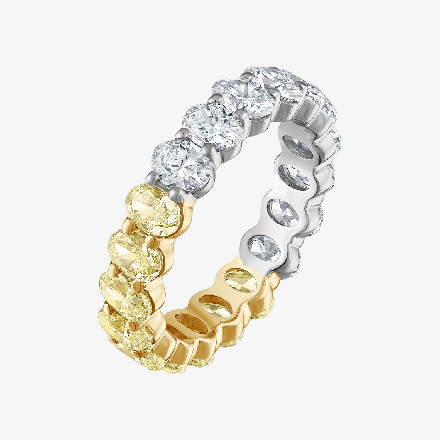 Two Tone Oval Cut Eternity Band