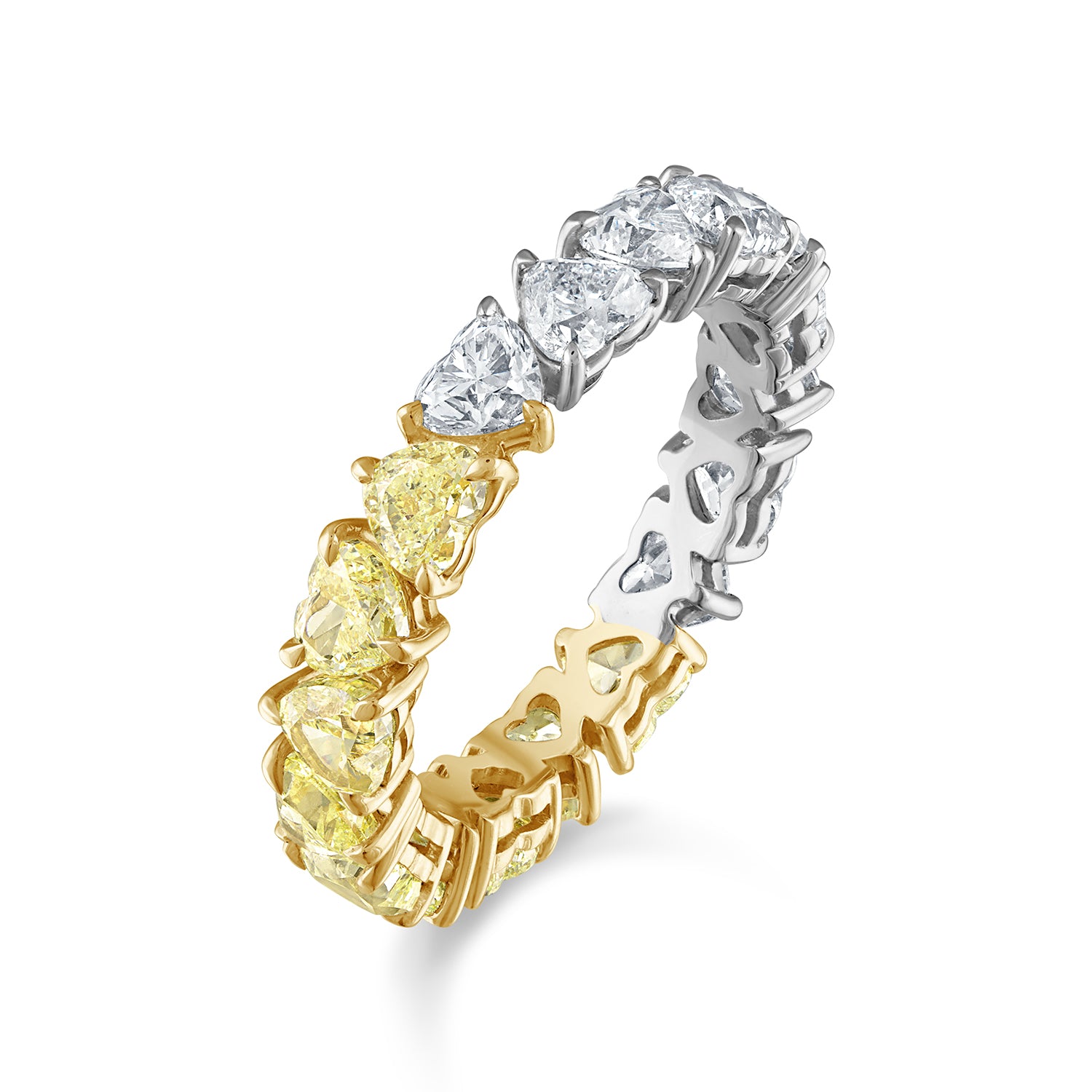 Two Tone Heart Eternity Band