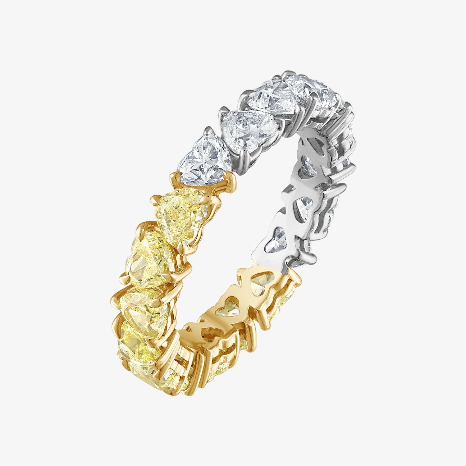 Two Tone Heart Eternity Band