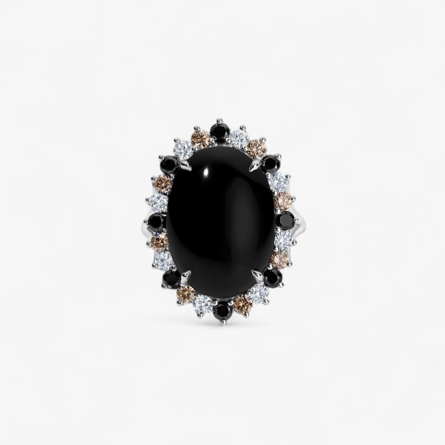 Grace Black Agate and Diamond Cocktail Ring