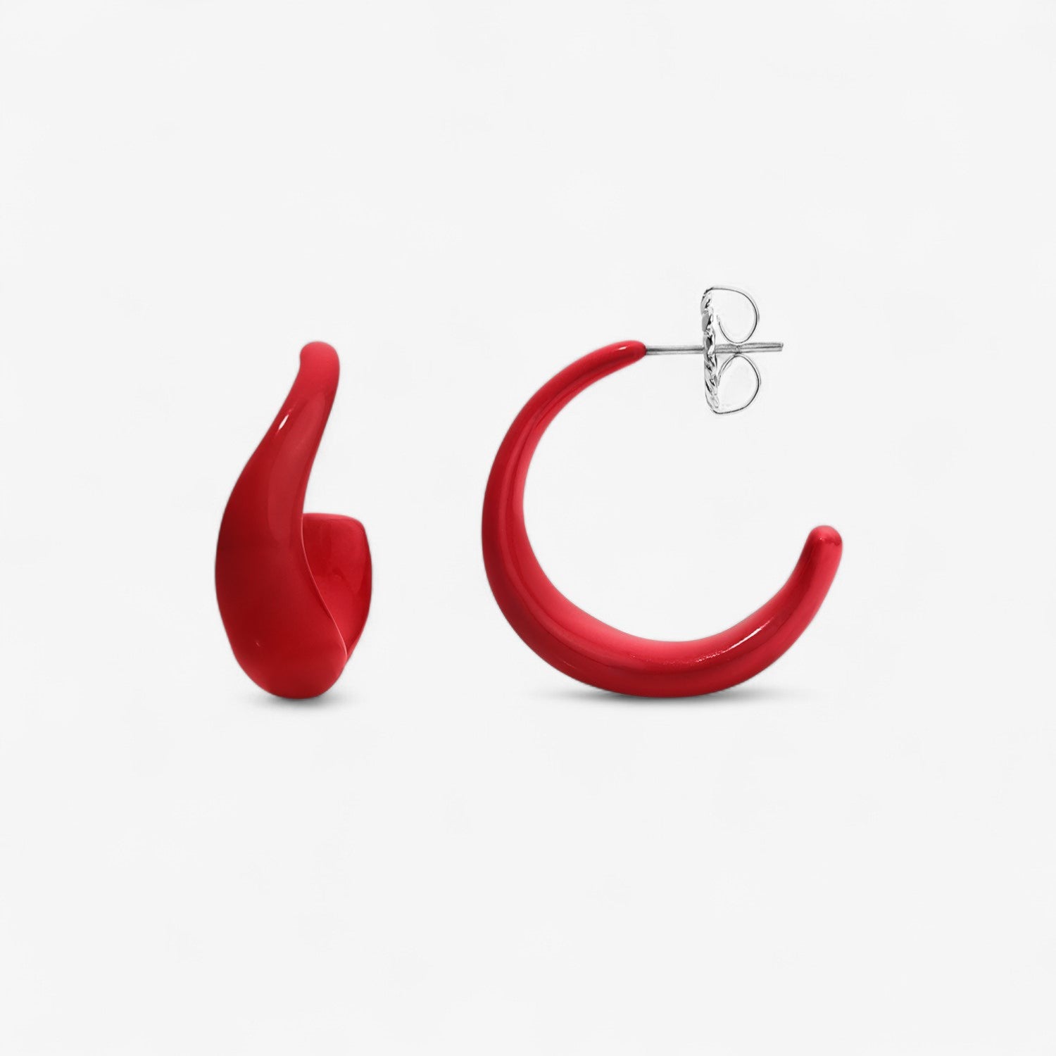 Poppy Enamel Wave Hoop