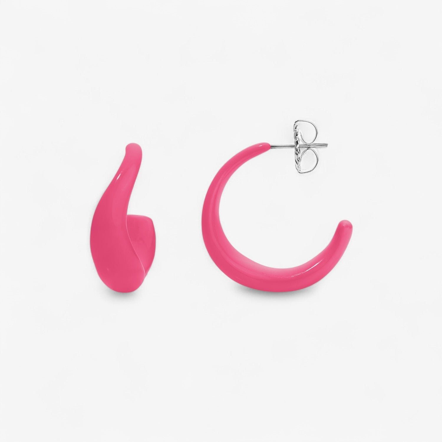 Vault Sale: Poppy Enamel Wave Hoop Hot Pink