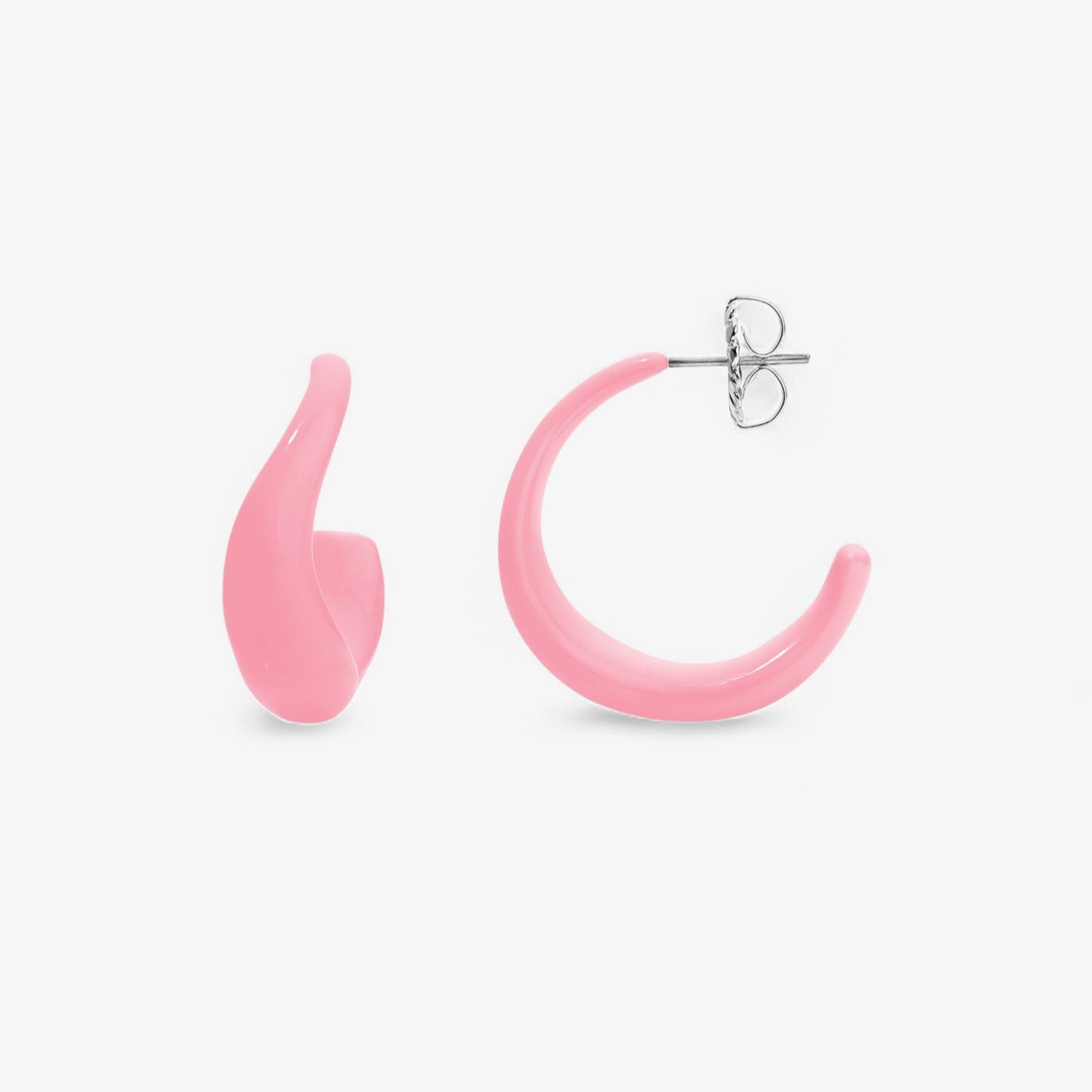Vault Sale: Poppy Enamel Wave Hoop Pink
