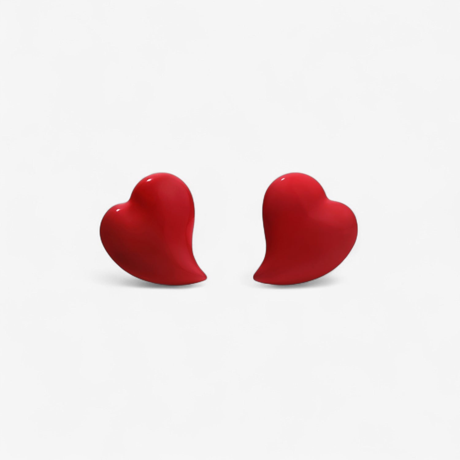 Poppy Enamel Heart Earrings