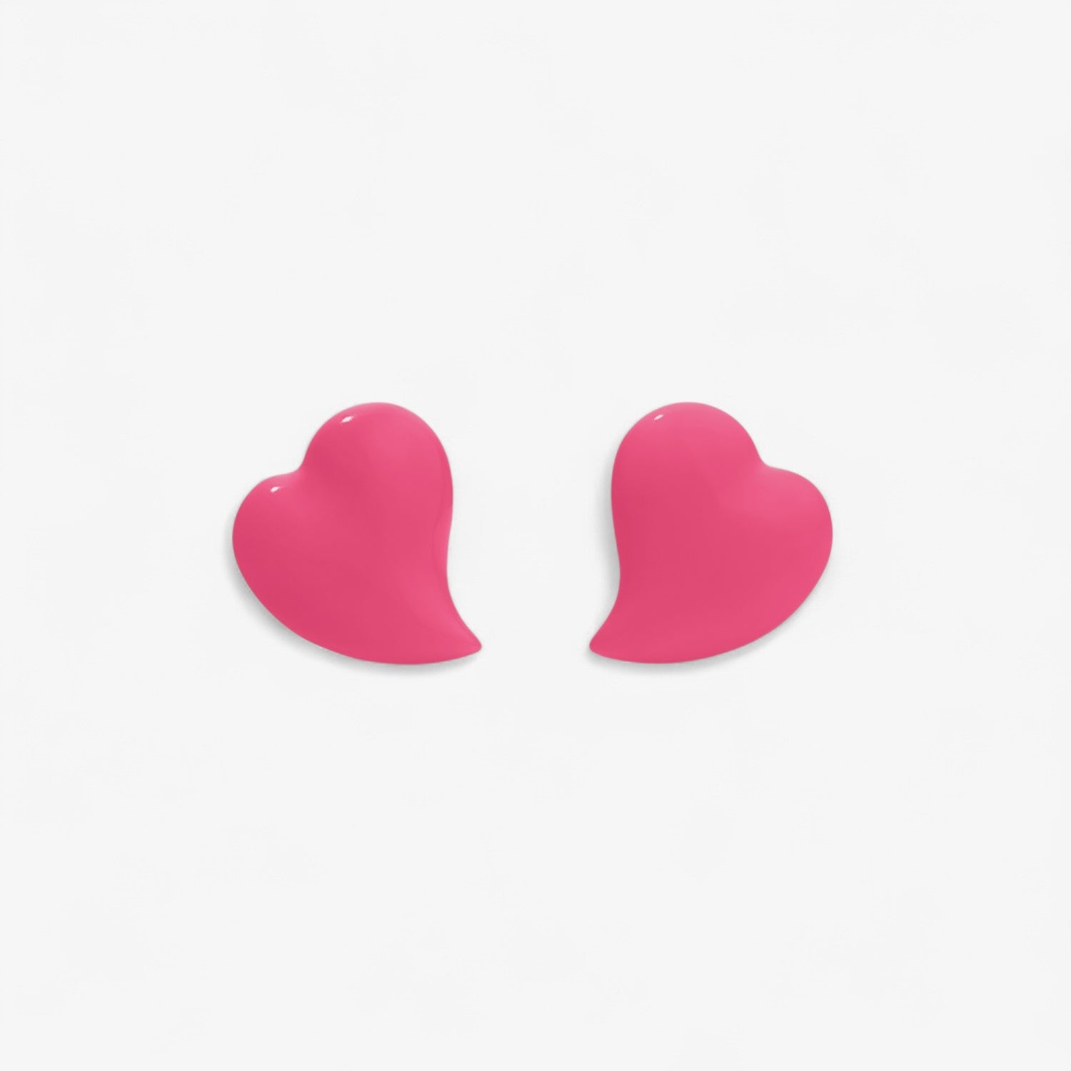 Poppy Enamel Heart Earrings