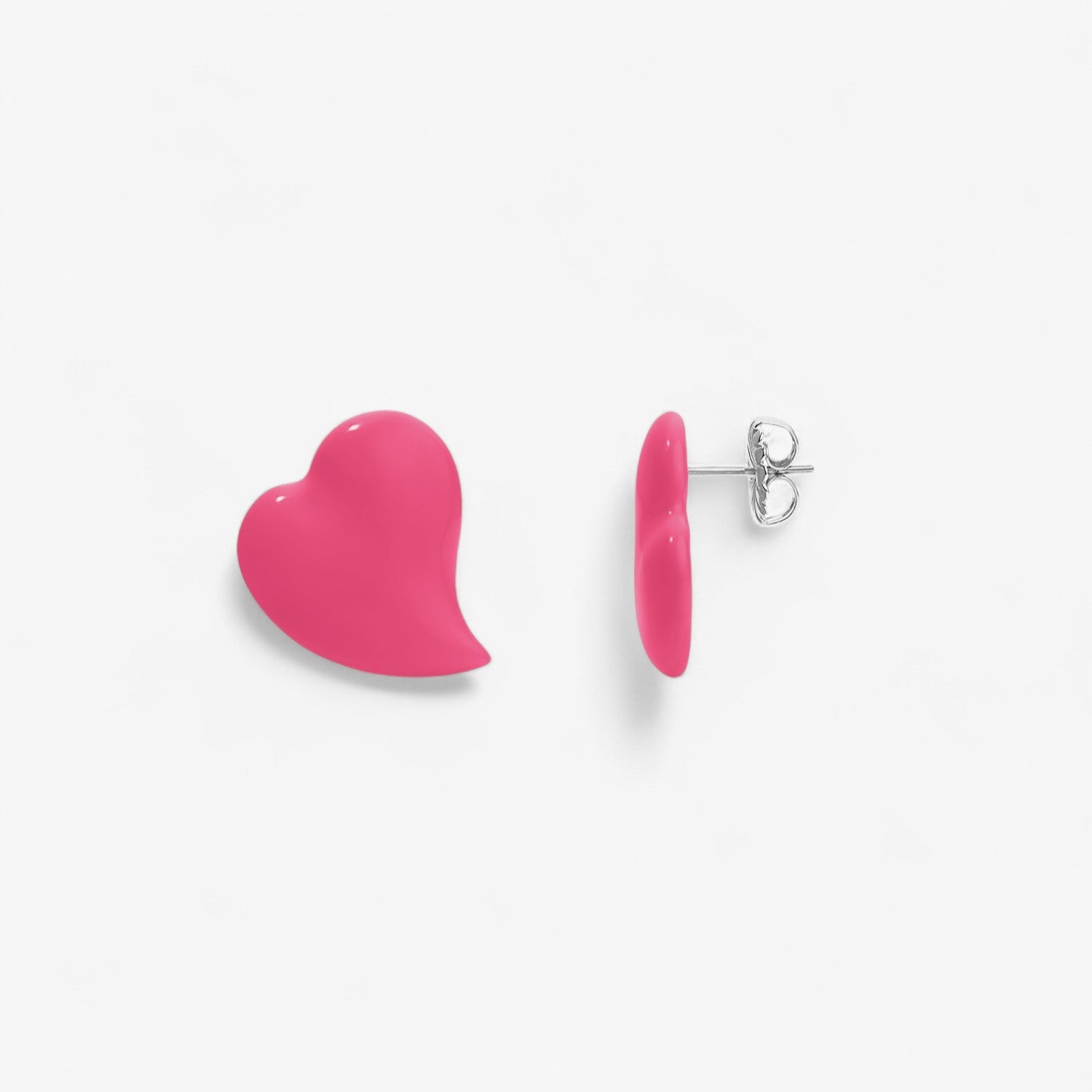 Poppy Enamel Heart Earrings