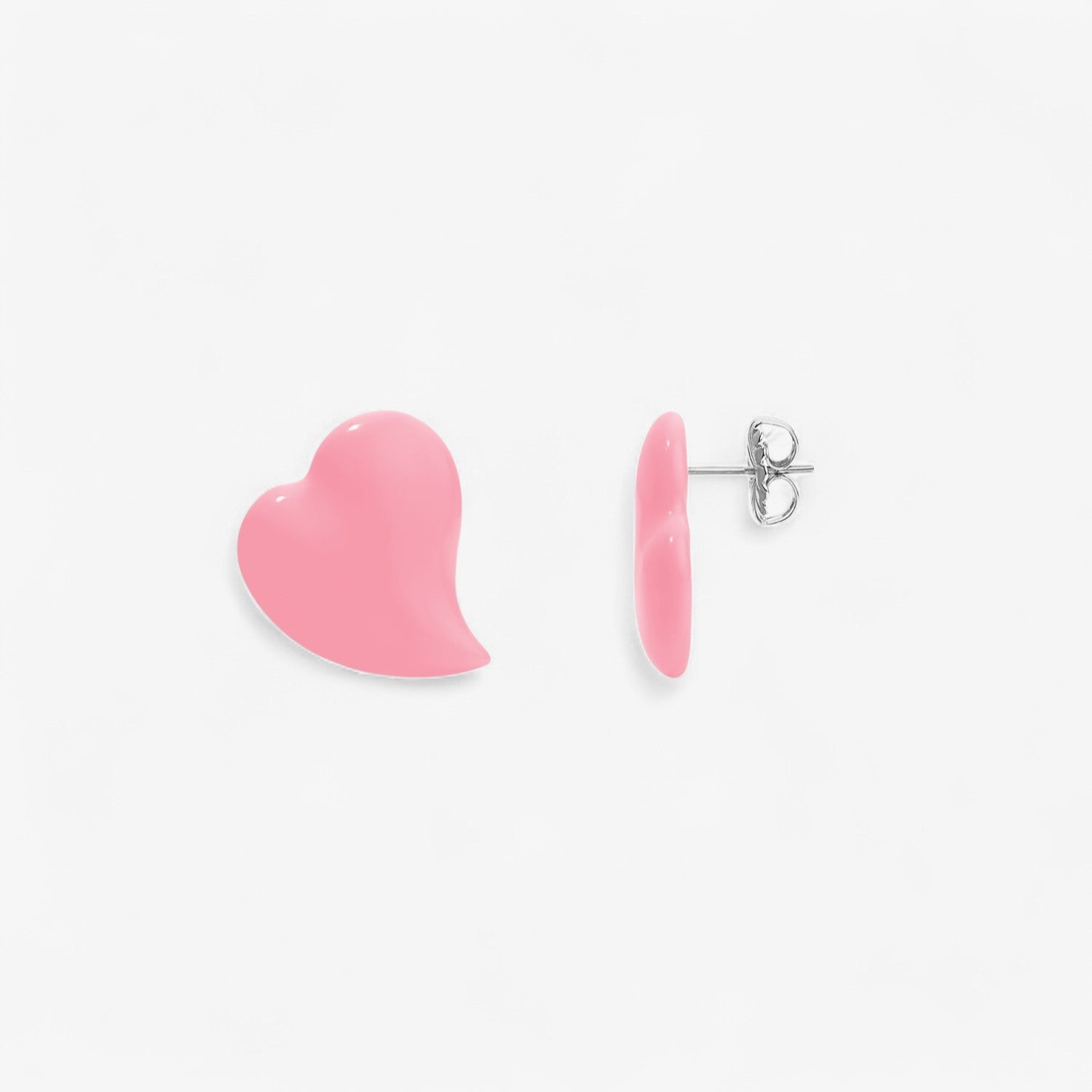 Poppy Enamel Heart Earrings