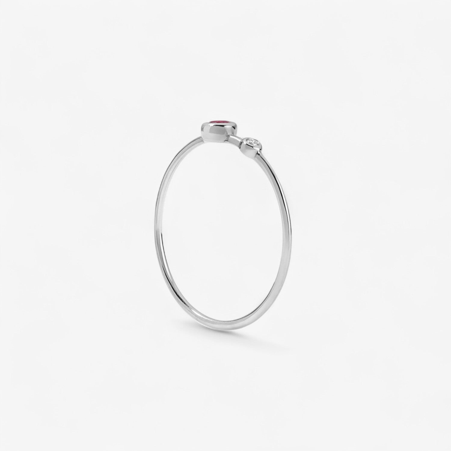 Diamond and Gemstone Two Bezel Ring