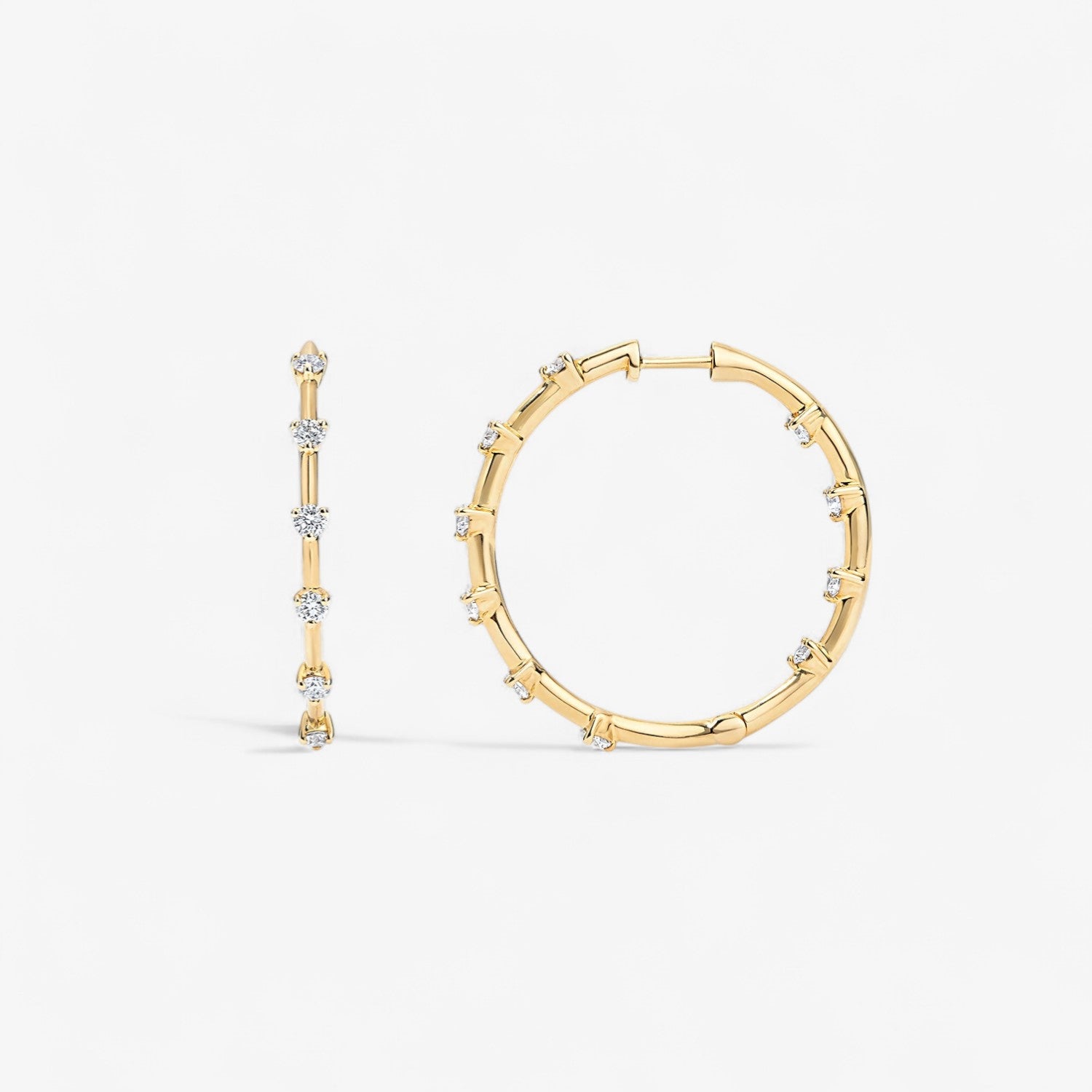 Celeste Petite Diamond Hoop Earrings