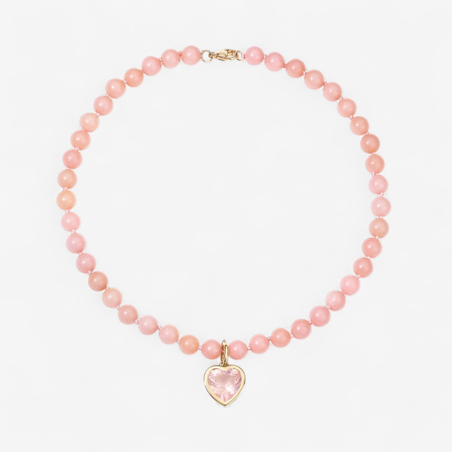Pink Quartz Heart Charm