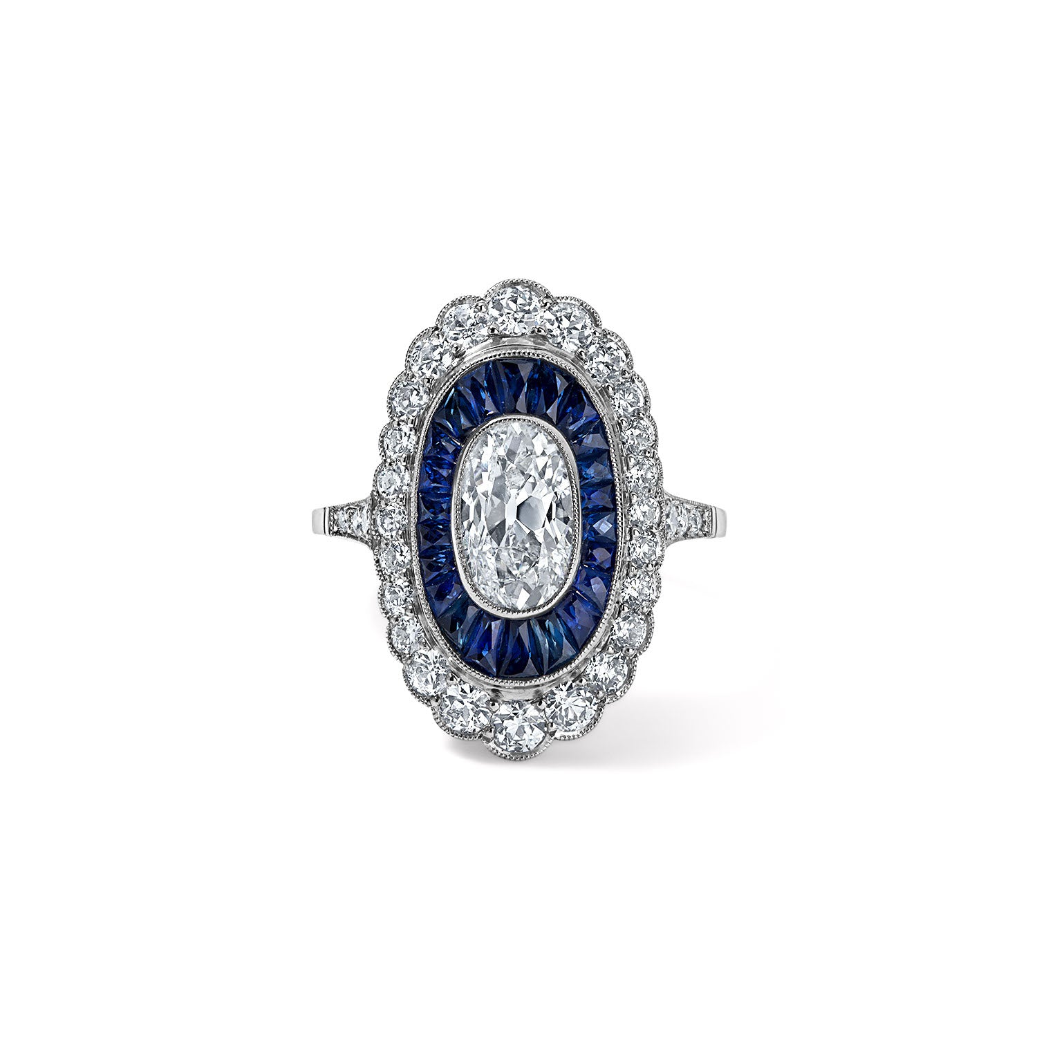 Vintage Art Deco Ring, Oval Cut CZ Diamond Ring, Oval Blue cheapest Sapphire Diamond Ring, Milgrain Ring, Edwardian Ring, Antique Ring, Silver Ring