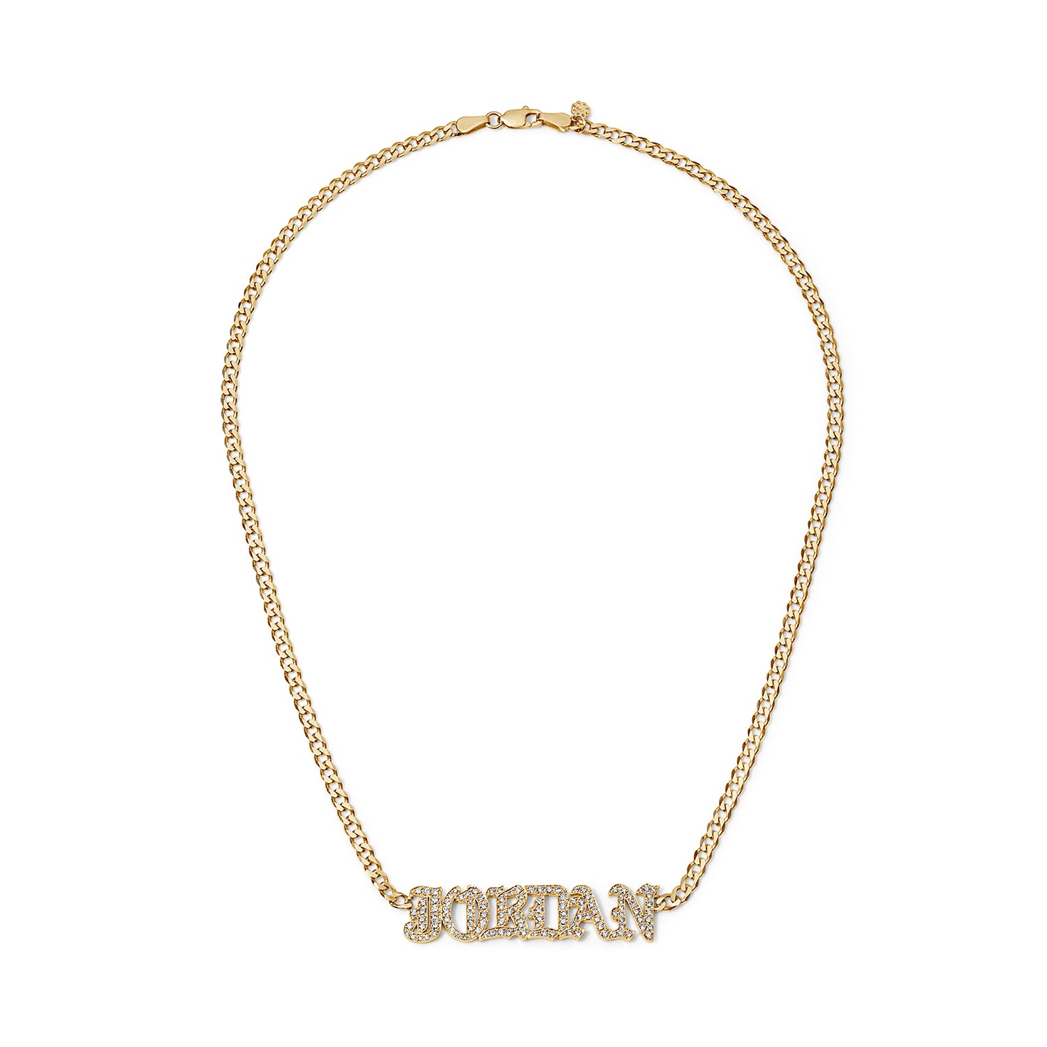 Vault Sale: Jordan Victorian Gold and Diamond Name Necklace