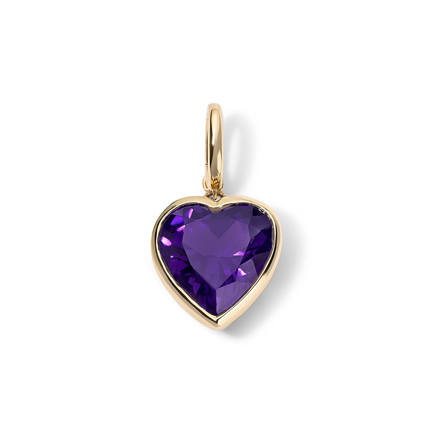 Amethyst Heart Necklace 14K Yellow Gold cheapest